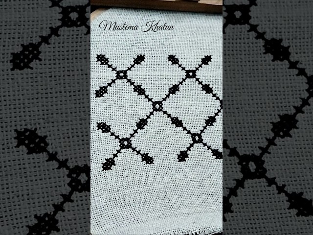 Easy Cross Stitch Border Design #embroidery #shorts #shortsviral #trending # #crossstitch #diy