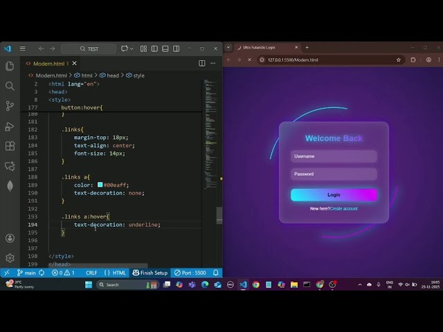 HTML & CSS Login page #coding #html 