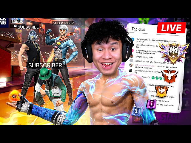 Live Rank Push & Custom Room for Subscribers  ❤ #freefire #live #tondegamer