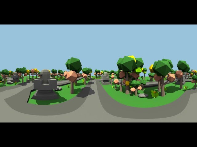 360˚ view tower defence level. Blender 3d. V2