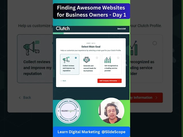 Finding Awesome Websites  for Business Owners - Day 1 - Business Profile Listing.