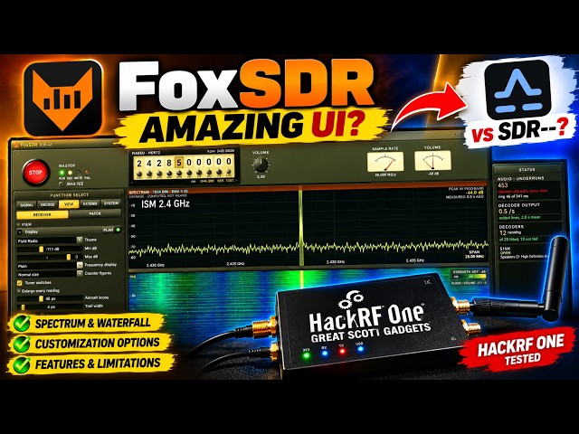 FoxSDR Review: First Impression : This New SDR Software Looks Amazing! | FoxSDR + HackRF One