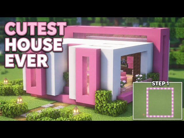 Cute Pink House in Minecraft Tutorial 🍀 (#46)