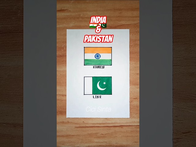 Drawing India & Pakistan Flags 🇮🇳🇵🇰 #drawing #flag #shorts #fyp #india #pakistan #art