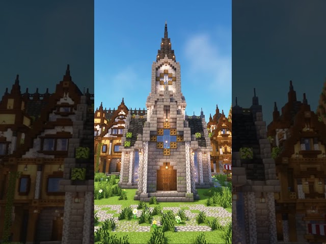 Minecraft ⛪ Medieval Church #medievalstyle #minecraftbuilding #medievalvillage #minecrafttutorial