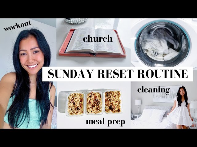 SUNDAY RESET christian girl edition | church grwm, cleaning, meal prep, workout, self care sunday ♡
