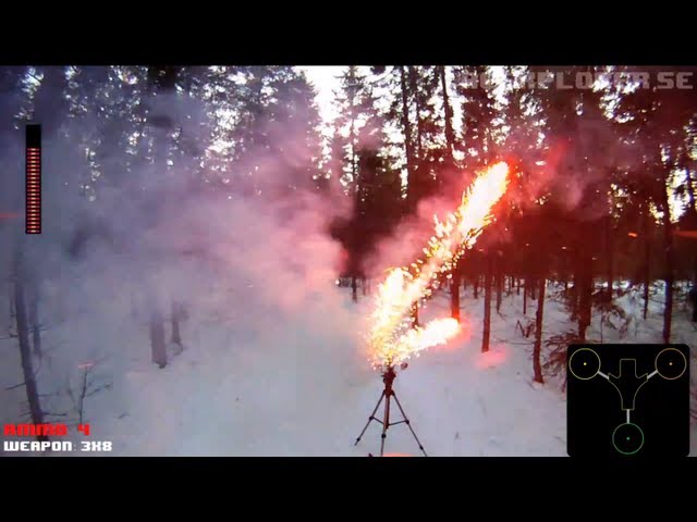 Drone with fireworks VS Hydrogen balloons
