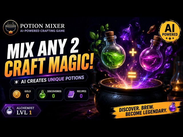 Potion Mixer Mini Game Project Demo | HTML CSS JavaScript Source Code