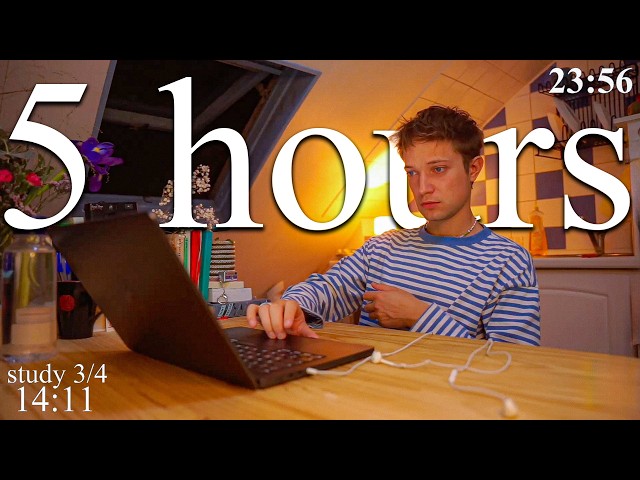 LIVE | 5-HOUR study with me in Paris📚⛈️ rain sounds & pomodoro timer 60 & 10