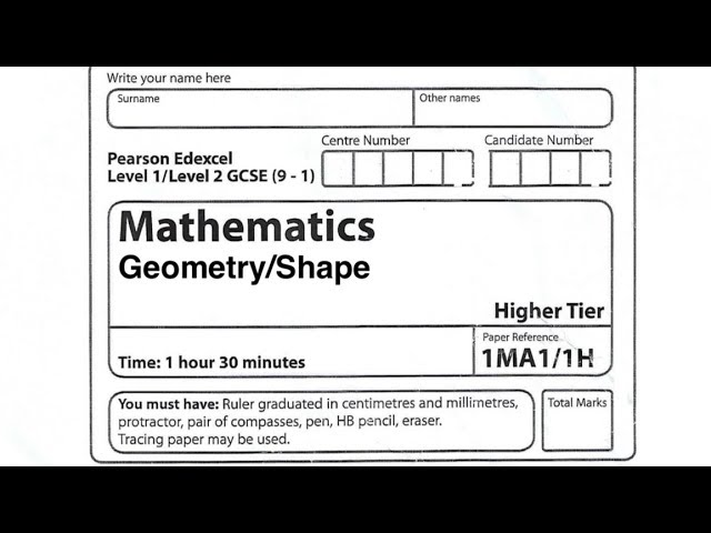 Revision by topic: Geometry/Shape (part 2) | GCSE (9-1) Higher Exam revision (edexcel)