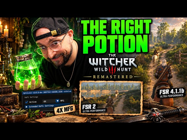 Witcher 3 Remastered: FSR 2 to FSR 4.1.1 & MFG on RDNA2!