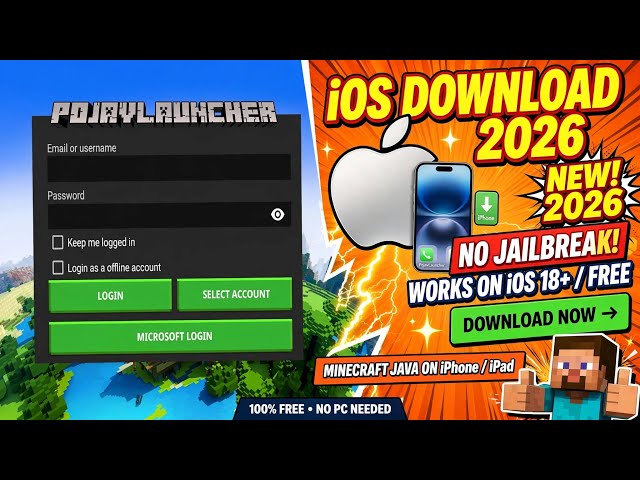 PojavLauncher iOS & Android 2026 ✅ How to Install Minecraft Java on iPhone/iPad (No PC)