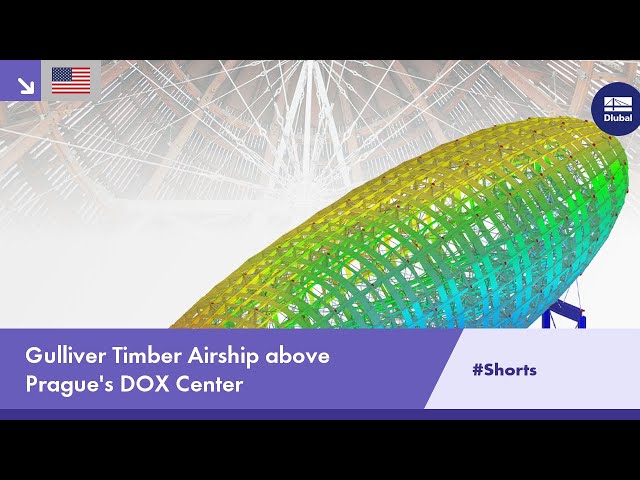 Gulliver Timber Airship above Prague's DOX Center #Shorts