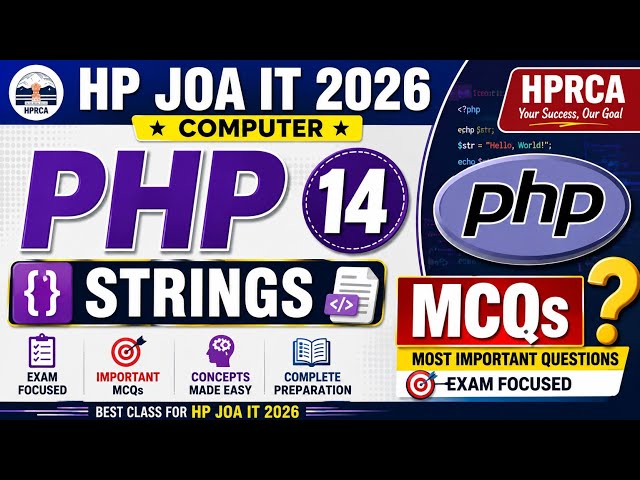 HP JOA IT 2026 | COMPUTER 78 | PHP 14 | Strings | MCQs  | HPRCA