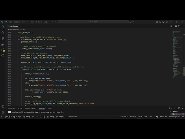 (SIT 102)Paddle Ball Game (C++ & SplashKit) – Final Project Walkthrough
