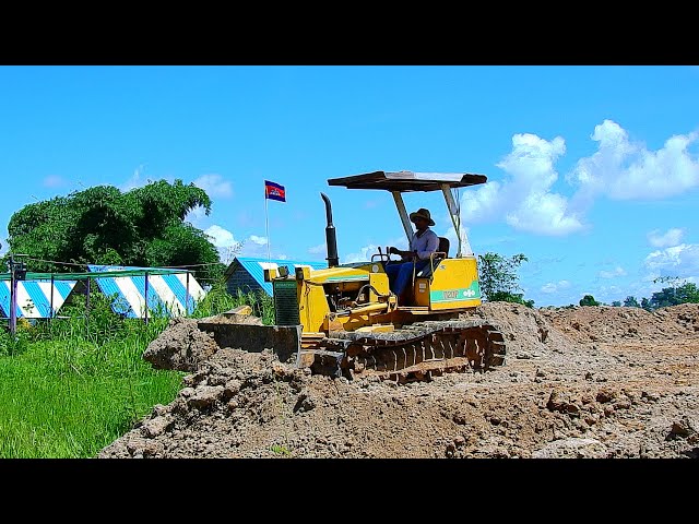 Perfectly Landfill Big Pond Area! Mega Project By Mini Bulldozer D20P& Truck 5T Push Soil Into Water