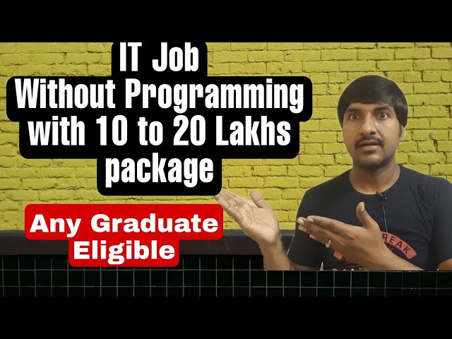 It Jobs without Programming with high package | IT jobs without coding | IT jobs with zero coding