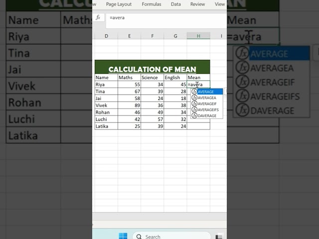 How To Calculate Mean In Excel |Average Formula Explained