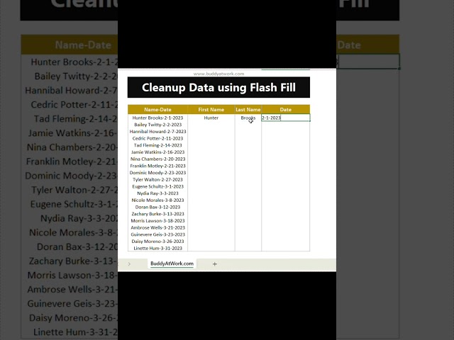 Quickly clean up data using Excels Flash Fill | Excel Tips & Tricks | Excel Shorts