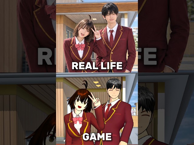 Sakura Characters in Game vs Real Life 👍🏻 #sakuraschoolsimulator #shorts #trending #viral #video