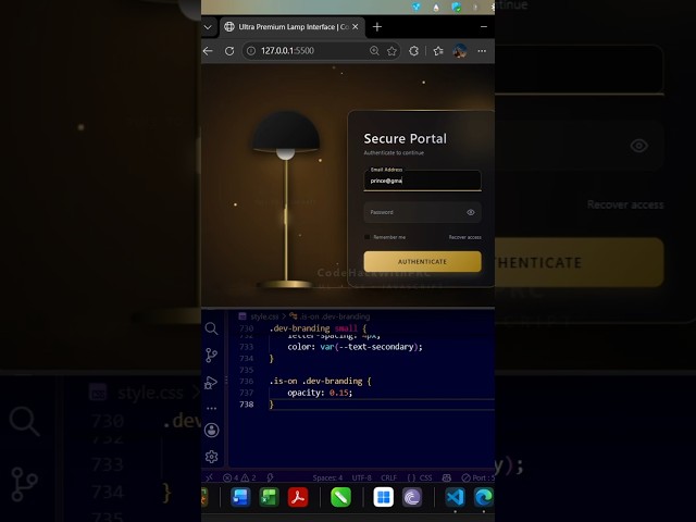 Animated Login Form UI using HTML CSS JS | Modern Login Design #shorts #html #css #webdevelopment
