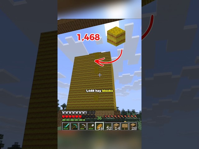 1,468 hay in Minecraft for 1468 subs #minecraft