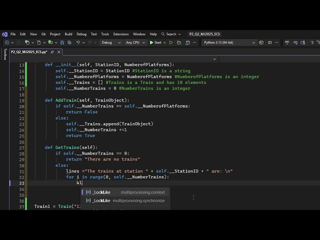 Computer Science 9618 Paper 4 Python OOP Walkthrough