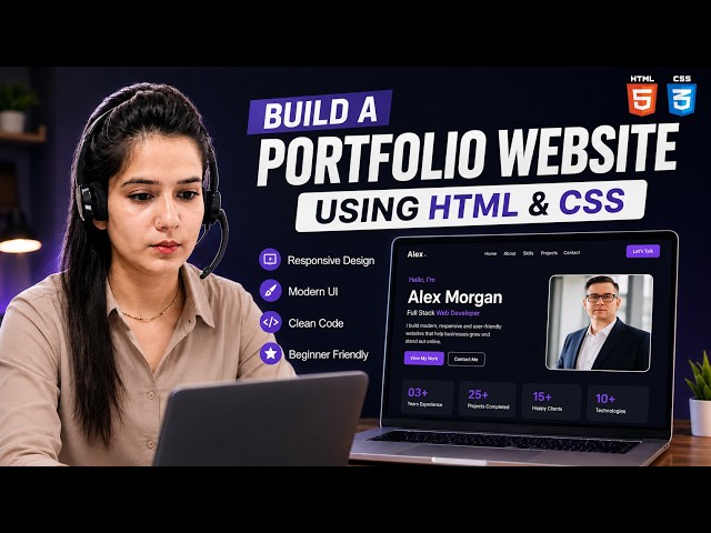 Build a Portfolio Website Using HTML & CSS | Responsive Portfolio Website
