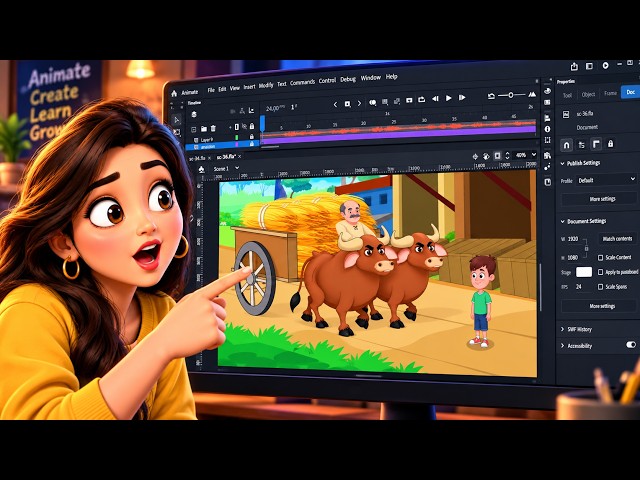 How to Create Bullock Cart Animation | 2D Cartoon Animation | Cartoon Video Kaise Banaye