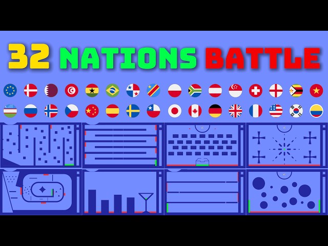 🔥The Last Marble Falling : 32 Nations Mable Race 🌍🔥      #Physics #Race #Nations #Ball