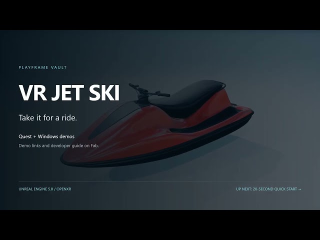 VR Jet Ski Template for Unreal Engine 5.8 | Trailer & Quick Start