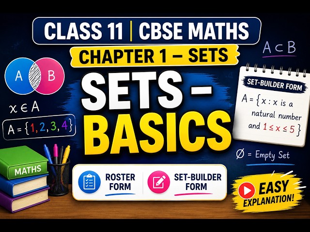 Class 11 CBSE Maths | Chapter 1 – Sets | Sets Basics | Roster Form & Set-Builder Form