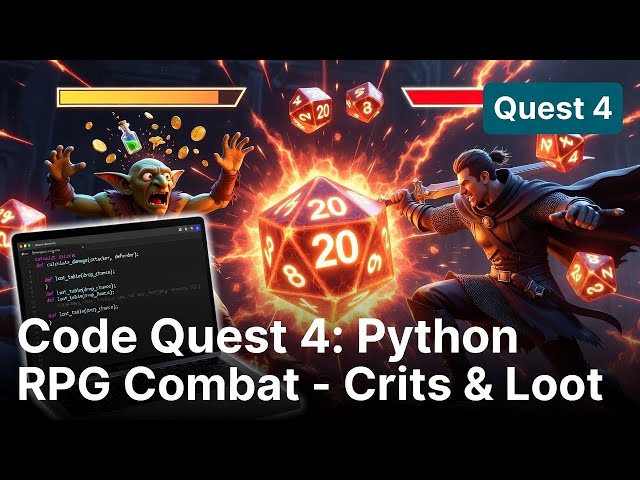 Python RPG Combat Tutorial: Turn-Based Battles with Dice, Crits & Loot (Code Quest #4)