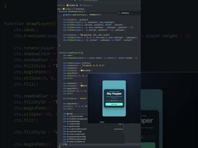 I Coded Flappy Bird in JavaScript 🐦 #shorts