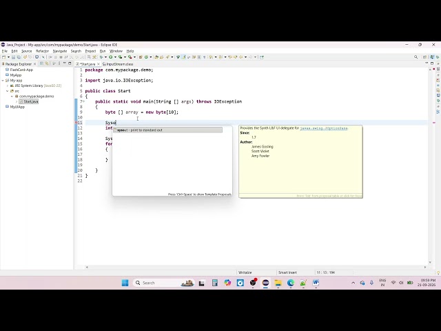System.in.read() method in Java