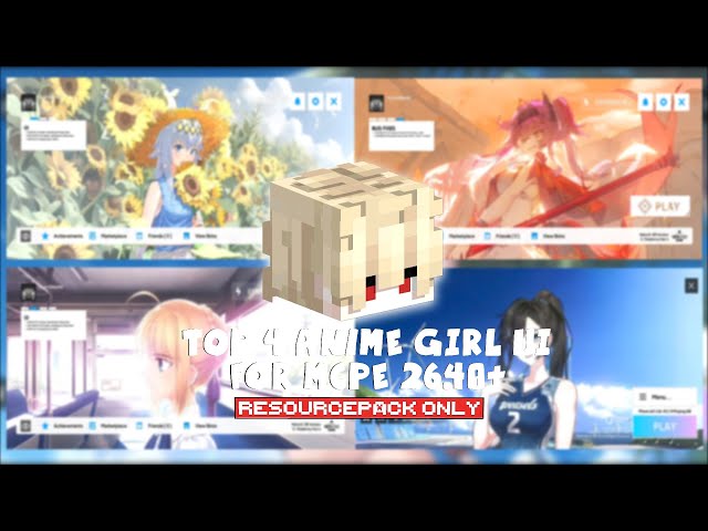 Top 4 Ui Anime Girls For Minecraft Bedrock   Resource Pack Only 