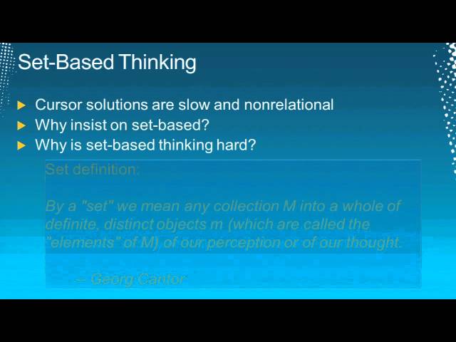 Tech·Ed North America 2011 Efficient T SQL Querying with Itzik Ben Gan