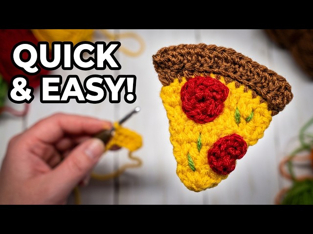 Crochet a Pizza Slice in 20 Minutes 🍕 | Easy Keychain Tutorial