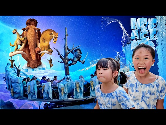 Getting Soaked on the Ice Age Boat Ride at Dufan and Watching the Laser Man Show