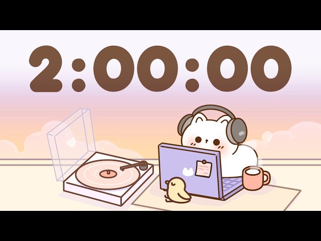2 Hour Timer 🐱 2 Hr Study Timer for Classroom Focus