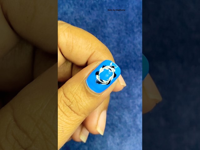 💅🦋Blue Floral Nail Art 💙✨ | Easy & Beautiful Nail Design | #shorts #nailart