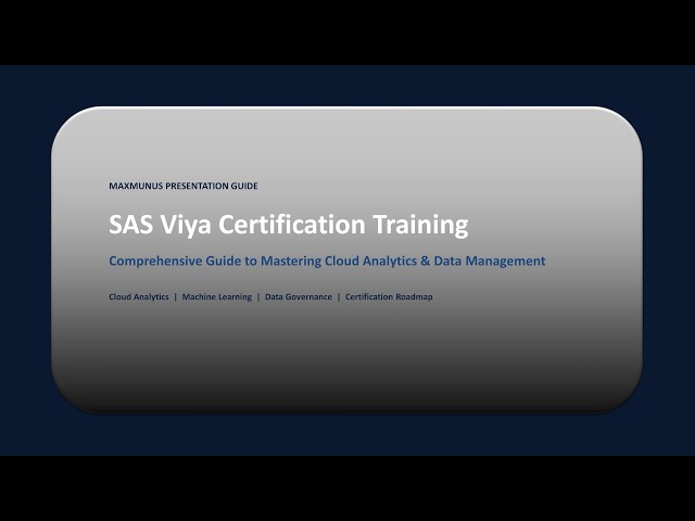 SAS Viya Training – SAS Viya Online Training (SAS Viya Certification Tips) SAS Viya Course