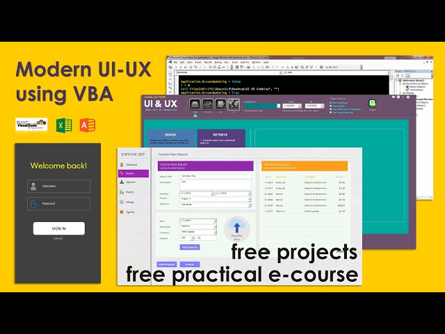VBA UI UX-1: Build Professional UI with UserForm. Lots of design tips. Project download free.
