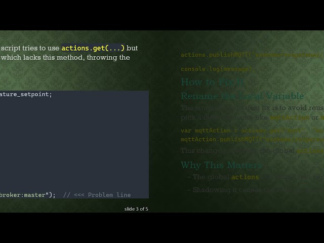 Fixing actions.get Error in OpenHAB ECMAScript MQTT Script