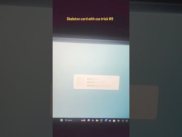 🔥 “CSS Shimmer Skeleton Loading Card – Modern UI Effect Tutorial” #shorts #ytshorts .