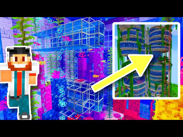 I built a CORAL REEF INSIDE A SKYSCRAPER!  Minecraft Modded Let's Play