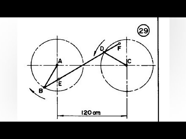 CRANK MECHANISM - link mechanism 6 in | Technical drawing | Engineering drawing