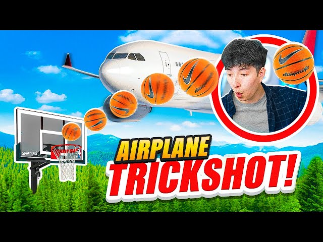 INSANE BASKETBALL TRICKSHOTS ON AN AIRPLANE?!