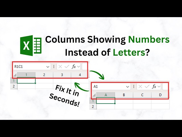 Excel Showing Numbers (R1C1) Instead of Letters? Fix It in Seconds