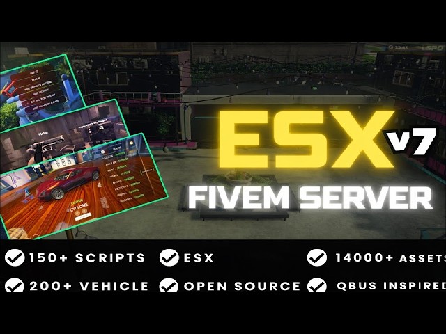 ESX V7 - FULL FIVEM ESX SERVER - EASY TO USE - SQL READY 250+ Script included Roleplay Server